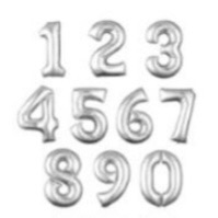 فویلی عدد نقره ای 32 اینچ ( 80 سانتی متر )