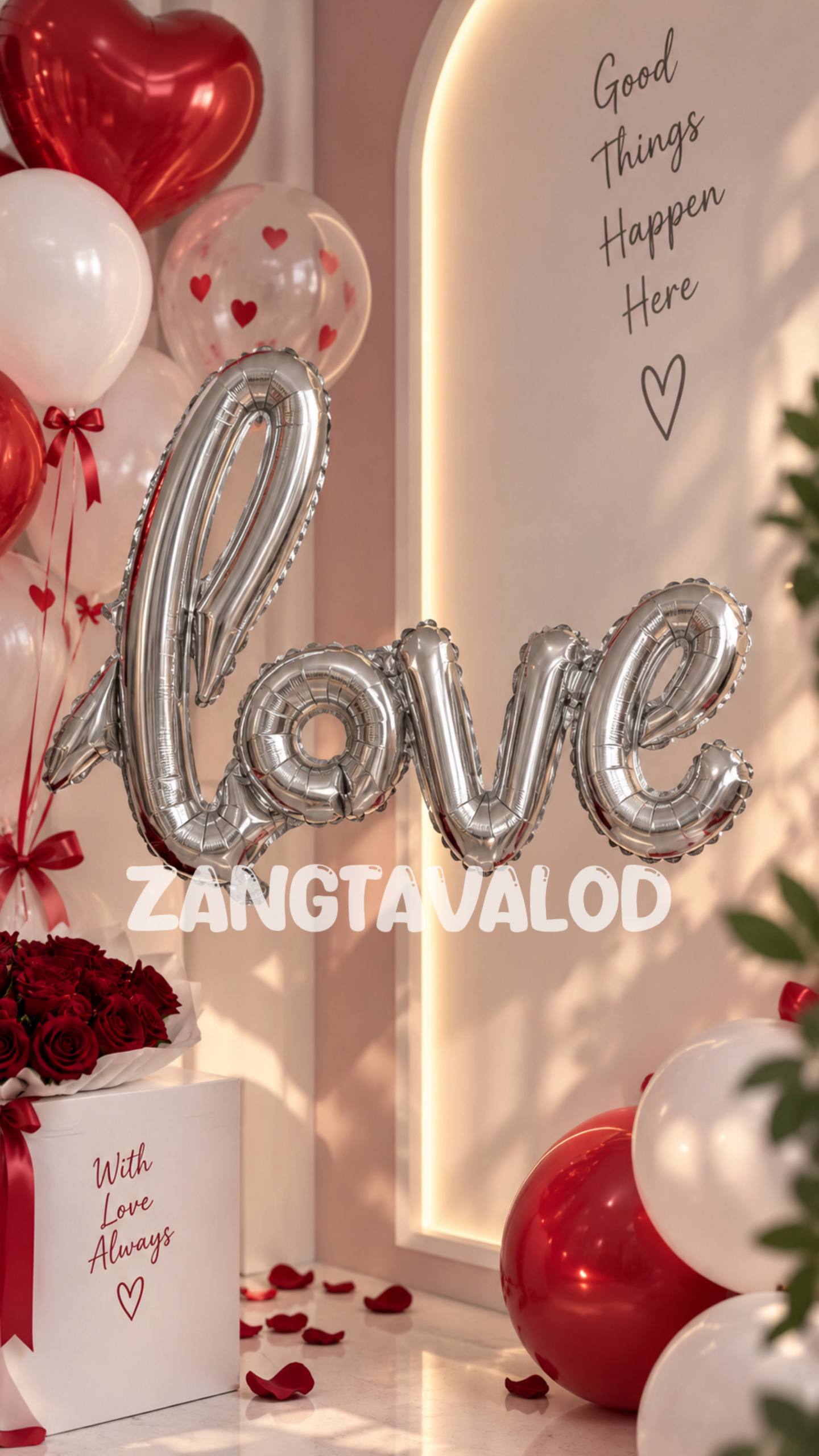 بادکنک فویلی LOVE  چسبان